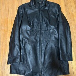 Danier Black Leather Zip-Front Women's Jacket